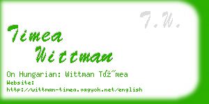 timea wittman business card